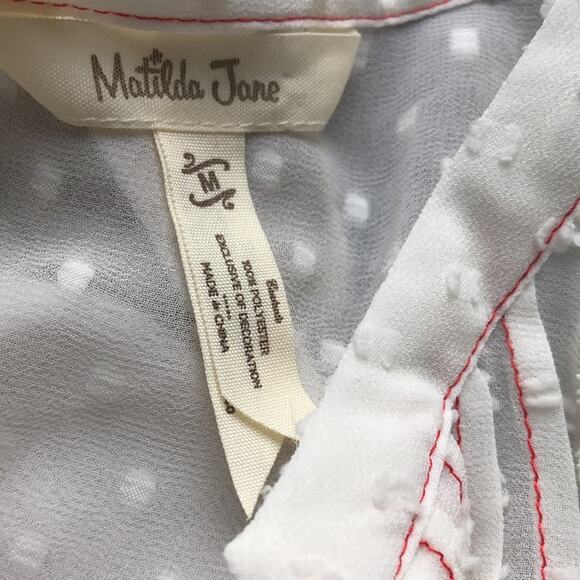 NEW Matilda Jane Light the Way Peasant Textured Button Down Cream Blouse Size M - Picture 7 of 8